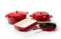 FR-8PCS Cast Iron Pot Set Red
