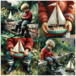 Tear Resistant Deco Print Boy And Boat 4'S