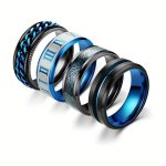 4 Titanium Stainless Steel Swivel Rings Swivel Rings For Women And Men Black Rings For Stress And Anxiety For Rings Cool Chain S