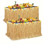 1PC Tropical Hawaiian Table Skirt - Perfect For Summer Birthday Parties & Beach Weddings No Power Needed Feather-free