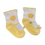 Socks For Girls 0-6 Months - Yellow Daisy Mary Jane
