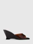 Veronica Vinyl Mule Wedge Heel - 41 Chocolate Brown