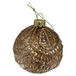 Plastic Scallop Ball Christmas Decoration Bronze 8CM