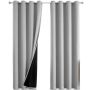 Home - Dark Grey Blackout Curtains Double Layer Thermal Insulated