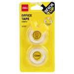 Deli Clear Tape With Dispenser 12MM X 18.3M 2 Roll Blister Pack – EA30511