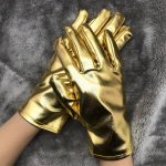 1PAIR Elegant Faux Leather Gloves Stretch Spandex Adult Performance Gloves Summer Dance Stage Gloves