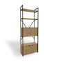 - High Bookcase W/door - Freijo/matte Black