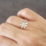 Hennie-mae 11MM Flower 925 Sterling Silver Cz Flower Ring - Size 7