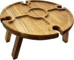 Foldable Wooden Picnic Platter Table Tray Serving Set
