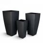 Modern Tapered Square Metal Planter Set - Matte Black - Set Of 3