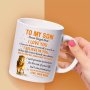 1PC To My Son Coffee Mug Ceramic Coffee Cups Water Cups From Mom Mother Summer Winter Drinkware Birthday Gifts Holiday Gifts Christmas Gifts New