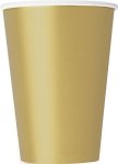 Gold Solid Paper Cups - 12 Oz Pack Of 10 - Disposable Drinkware - Perfect For Parties Events & Gatherings