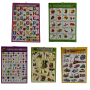 Educational Wall Chart Poster Set - Alphabet Animals Fruits & Vehicles