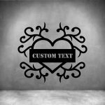 Heart With Custom Text - 450MM Matt Silver