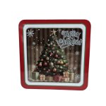 Merry Xmas Storage Tin Square 19X19X8.5CM