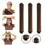 3PCS Heatless Curling Rod Rubber Curling Artifact 3 Hooks Curling Rod Big Wave Hair Curling Tool Sleeping Curling Barrel Enriche