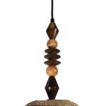 Binga Basket Lamp Shade - 5 Natural Wooden Beads