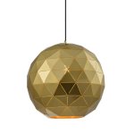 Laser Cut Metal Ball Pendant Light Satin Gold 3 Sizes - Large