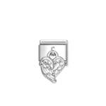 Composable Classic Link Pendant Angel Wings White Stones