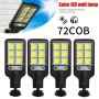 Solar-powered 72COB LED Wall Lamp With Motion Sensor And Remote Control - Outdoor Lighting For Courtyards Garages And Walkways