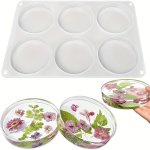 6-CAVITY Deep Round Coaster Mold For Epoxy Resin 4-INCH Silicone Coaster Mold For Preserving Bouquets Durable And Reusable Silic