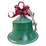 Metal Bell With Bows Christmas Decoration 30CM Green