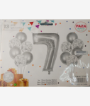 Casey 13PC Silver And White Balloon Set NR.7
