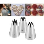 3PCS Large Icing Piping Tips 1M 2D 2F Cake Cupcake Decorating Tip Set Kit Star Drop Flower Rose Petal Frosting Tip Pastry Nozzle