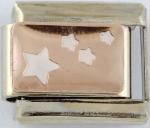 Rose Gold White Stars 9MM Charm