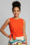 Sleeveless Side Tie Shirt - XXL Orange