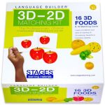 Stages Learning Language Builder 3D-2D Foods Matching Kit For Autism Education & Aba Therapy Flash Cards