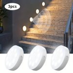 3-PACK 8 LED Magnetic Step Lights Indoor USB Rechargeable Smart Motion Sensor Night Light 120 Wide Sensing Range Dimmable Sconce