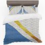 Blue And Gold Leaves Duvet Cover Set King