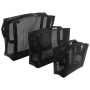 Black Mesh Makeup Bag See Toiletries Organizer Bags Pack Of 3 S M L