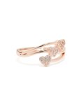 Rose Gold Cubic Zirconia Triple Layer Heart Ring - M l