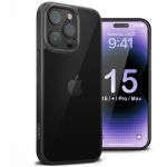 Iphone 15 Series Case Slim Black Edge Transparent Back 15 + PRO MAX