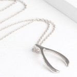 Sterling Silver Dainty Wishbone Necklace
