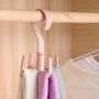1pc Rotating Storage Hanger With 4 Hooks Creative Multifunctional Rotatable Hooks Wardrobe Hanging Coat Bag Scarf Storage Hanger Four-claws Doorway Hanger Home Supplies Art Supplies