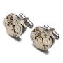 Men's Silver Steampunk Mechanical Gear Cufflinks For Formal Shirts & Suits