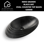 Nero Grande Black Art Oval Counter Top Basin - 520MM