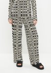 Plisse With Digital Print Trousers - Stone