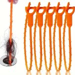 Drain Clog Remover Tool Plastic Drain Sewer Dredging Hook Pipe Dredger Household Sink Drain Sewer Hair Clog Remover Drain Hair C