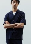 Regular Fit Pima Cotton Resort Shirt - Navy Blue