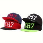 Fashion Boys Letter CR7 Embroidered Flat Brim Hat Outdoor Sunshade Baseball Hat