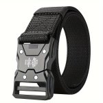 Men's Tactical Belt - Sports Style Pp Panel Plastic Buckle Multifunctional Combat & Working Training Woven Belt For Outdoor And