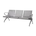 Airport Bench Public Seating New Chrome Deluxe Indoor Use Flat Packed Three Seater 175 X 68 X 78 Cm