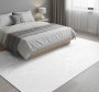 Bedroom Vinyl Rug White Grey Marble Pattern