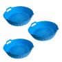 3 Piece Silicone Air Fryer Tray Set With Ribbed Base