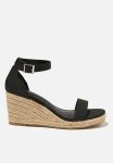 Cotton On Addison Open Toe Espadrille - Black Nubuck