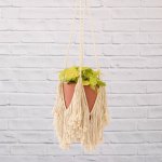 Macrame - Tassels - Medium Hanger With 16CM Terracotta Moon Planter Excl. Plant